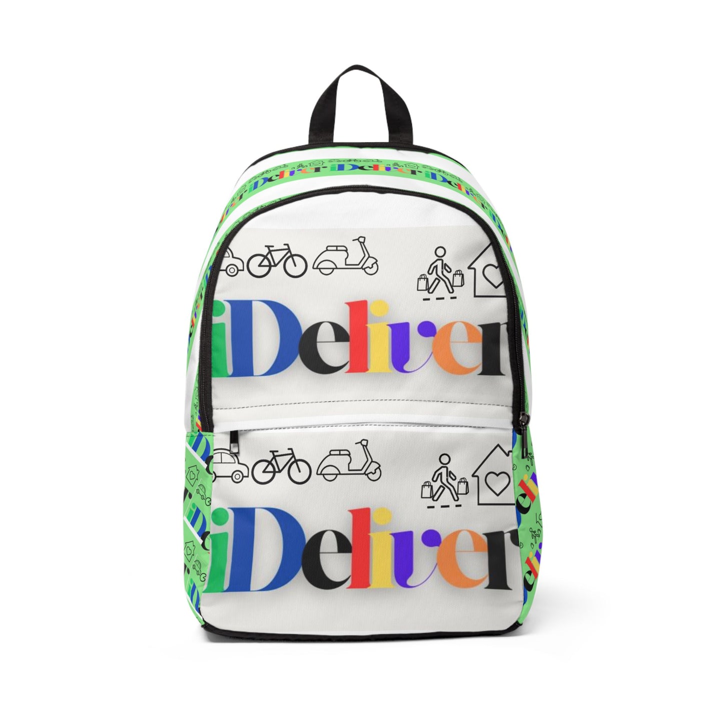 Colorful Unisex Fabric Backpack - Fun Delivery Design for Everyday Adventures