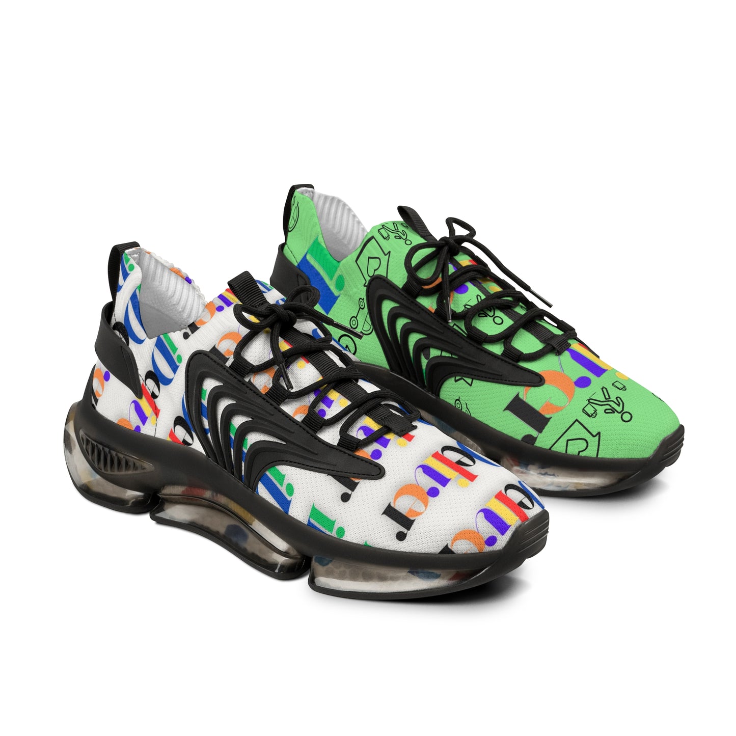 Vibrant Men's Mesh Sneakers - Colorful Casual Style with 'Deliver' Design