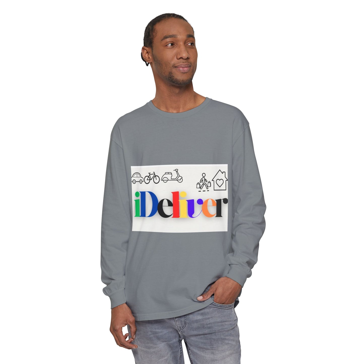 iDeliver Unisex Long Sleeve T-Shirt - Eco-Friendly Delivery Design