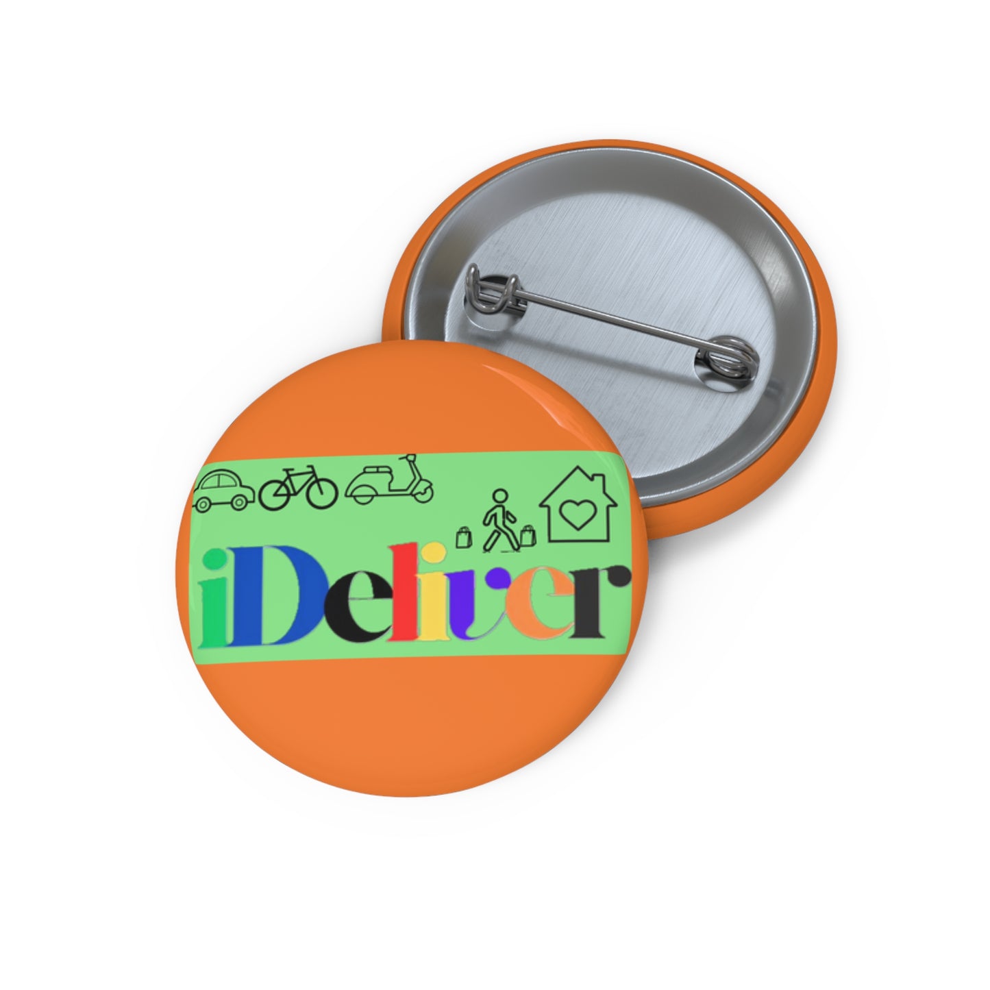 Custom iDeliver Pin Buttons - Fun and Engaging Accessories for Delivery Enthusiasts