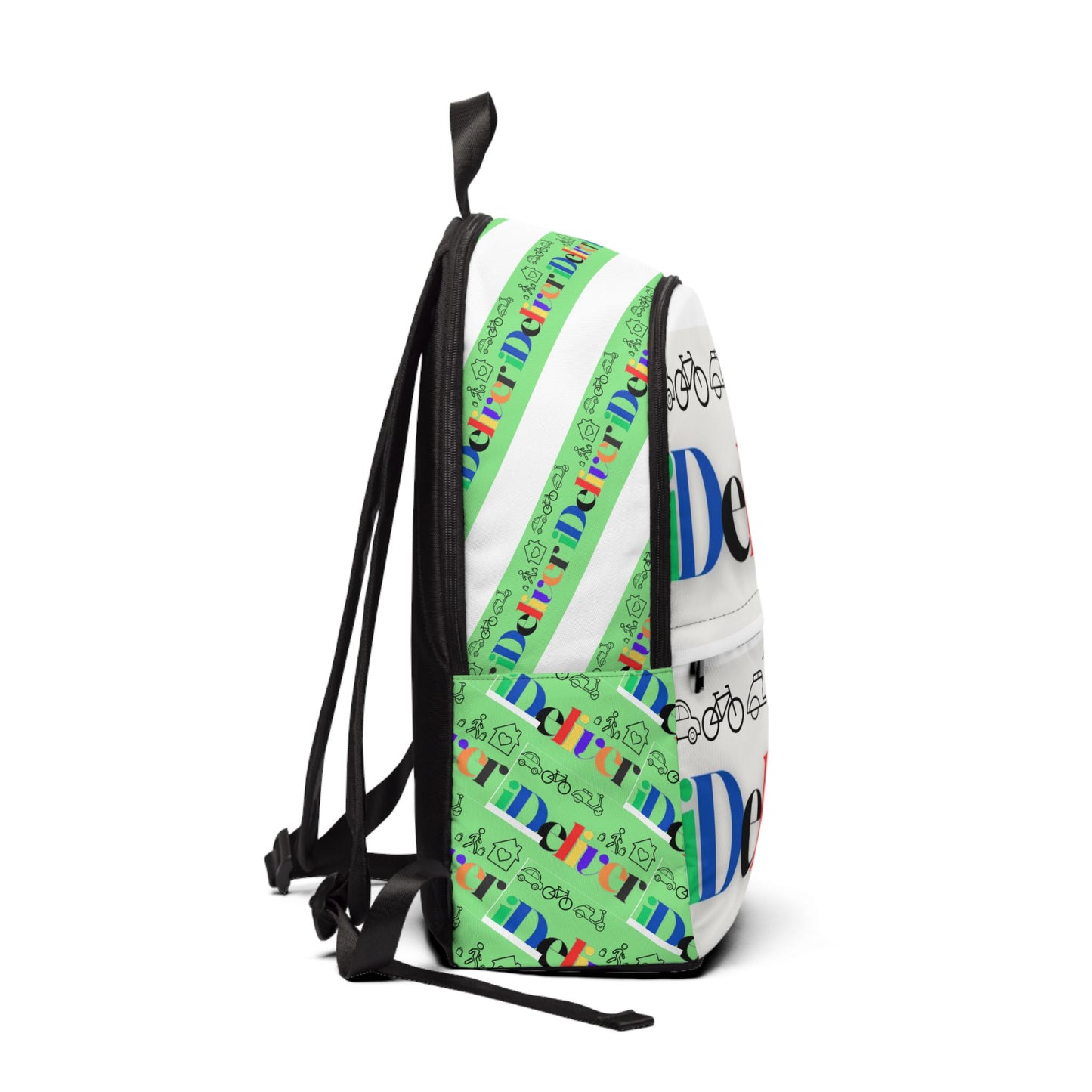 Colorful Unisex Fabric Backpack - Fun Delivery Design for Everyday Adventures