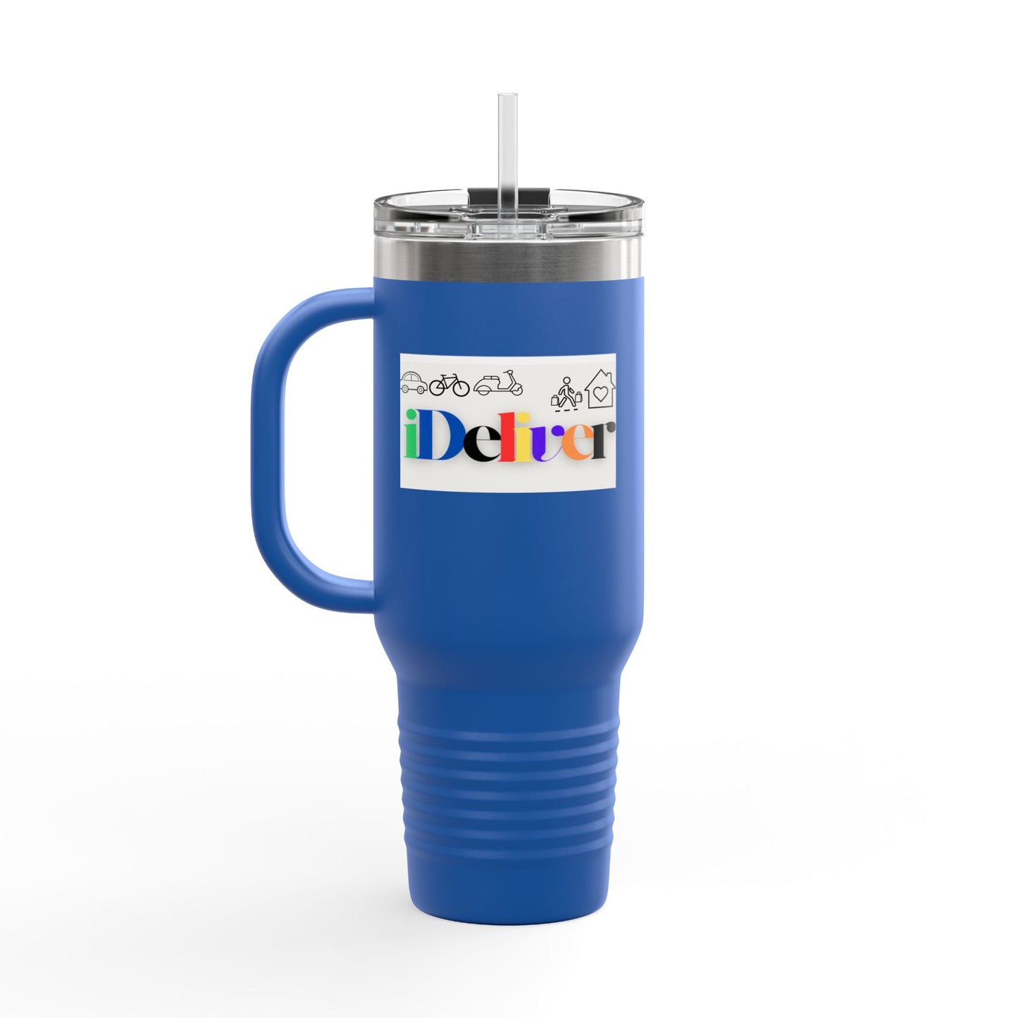 iDELIVER Colorful Insulated Travel Mug - 40oz with Delivery Theme